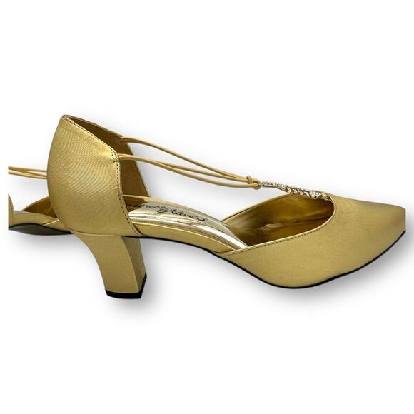 Easy Street Womens Alive 5 Satin Low Heel Pumps Gold Size 10M - Picture 6 of 11